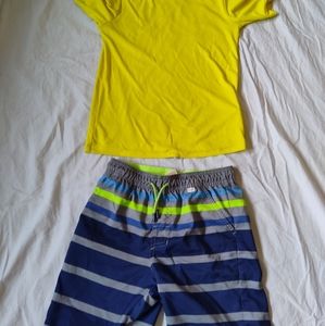 Boys bathing suit- rash guard and swim trunks